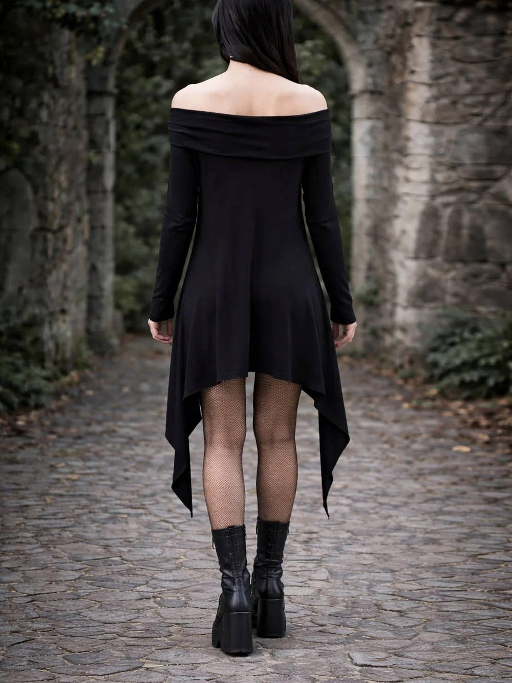 Killstar Ribbed Off-Shoulder Asymmetrical Top Or Dress – Size XL (New With Tags) - Picture 2 of 11